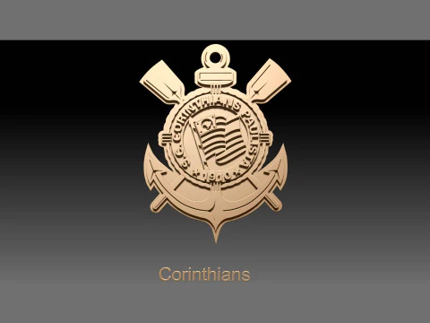 Corinthians logo Printable and Renderable logo shields keychan 3D Print Model