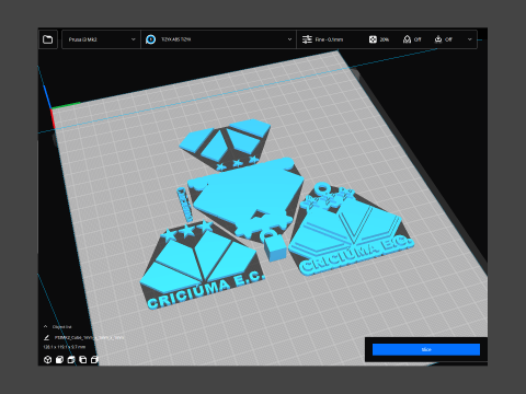 Cricima logo Printable and Renderable logo shields keychan 3D Принт Модель