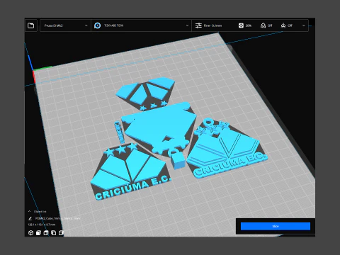 Cricima logo Printable and Renderable logo shields keychan 3D Print Model