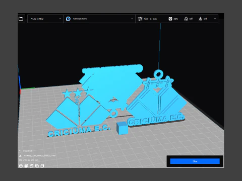 Chaveiro de escudos com logo Criciúma para impressão e renderização Modelo de Impressão 3D