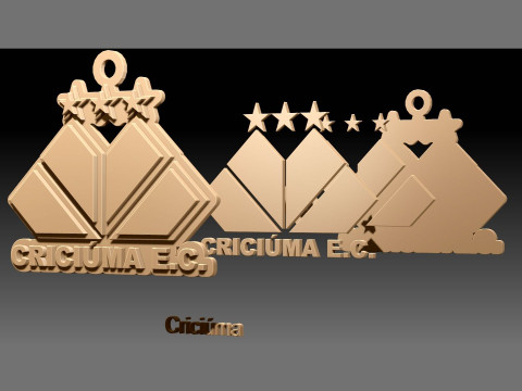 Cricima logo Printable and Renderable logo shields keychan 3D Принт Модель