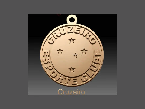 Chaveiro com escudos do logotipo do Cruzeiro para impressão e renderização Modelo de Impressão 3D