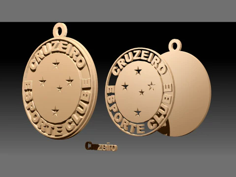 Cruzeiro logo Printable and Renderable logo shields keychan 3D Print Model