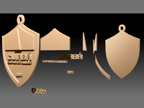 Cuiab logo Printable and Renderable logo shields keychan Modèles 3D en vedette