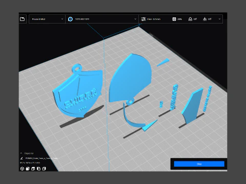 Cuiab logo Printable and Renderable logo shields keychan 3D Print Model