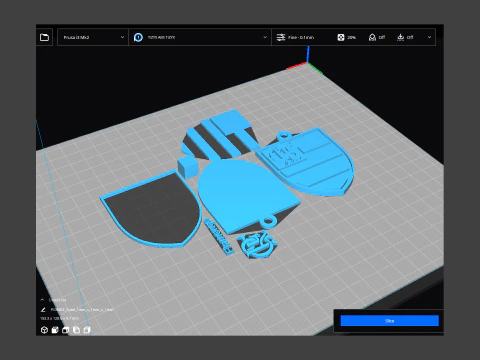 Chaveiro com escudos do logotipo do Flamengo para impressão e renderização Modelo de Impressão 3D
