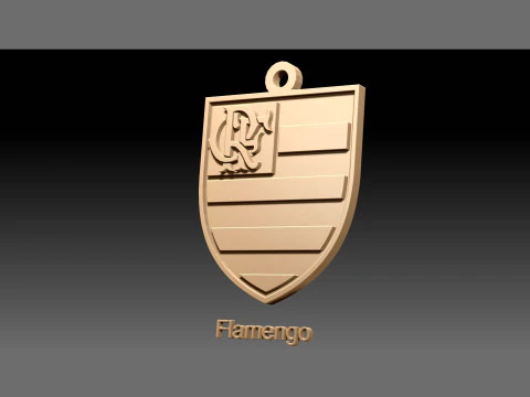 Flamengo logo Printable and Renderable logo shields keychan 3D Print Model