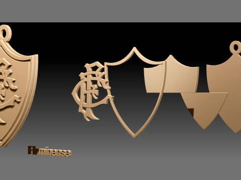 Fluminense logo Printable and Renderable logo shields keychan 3D Print Model