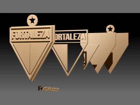 Fortaleza logo Printable and Renderable logo shields keychan 3D Print Model
