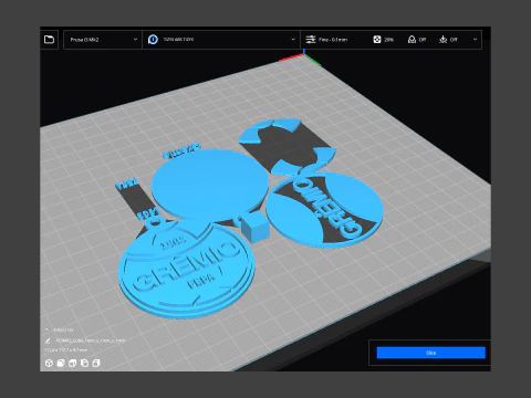 Gremio logo Printable and Renderable logo shields keychan 3D Print Model