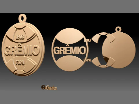Gremio logo Printable and Renderable logo shields keychan 3D Print Model