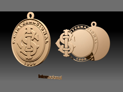Internacional logo Printable and Renderable logo shields keychan Modèles 3D en vedette