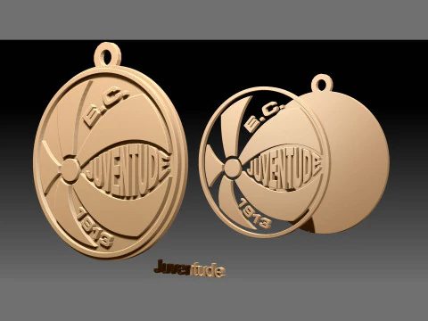 Juventude logo Printable and Renderable logo shields keychan 3D Print Model