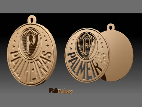 Palmeiras logo Printable and Renderable logo shields keychan 3D Print Model