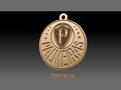 Palmeiras logo Printable and Renderable logo shields keychan 3D Print Model