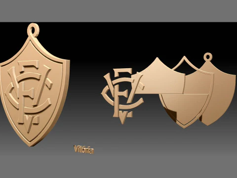 Vitoria logo Printable and Renderable logo shields keychan 3D Print Model
