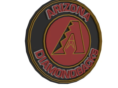 Arizona Diamondbacks MLB Logo Keychan Shield Printable and renderable 3D Print Model