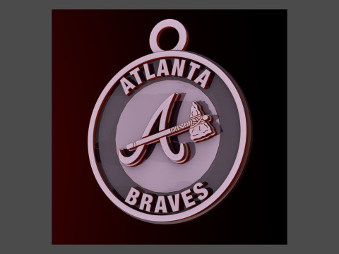Atlanta Braves MLB Logo Keychan Shield Printable and renderable 3Dプリントモデル