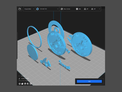 Atlanta Braves MLB Logo Keychan Shield Printable and renderable 3D Print Model