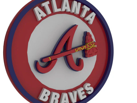 Atlanta Braves MLB Logo Keychan Shield Printable and renderable 3D Print Model