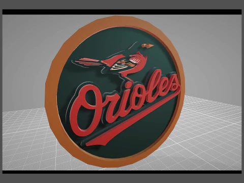 Baltimore Orioles MLB Logo Keychan Shield Printable and renderable 3D Print Model