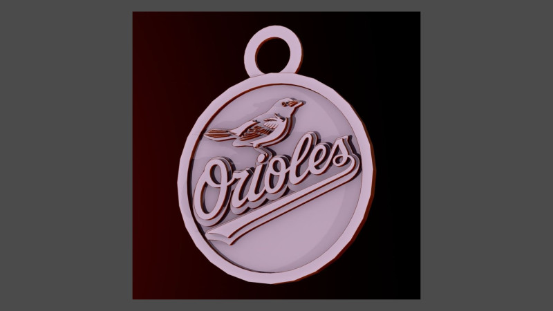 Baltimore Orioles MLB Logo Keychan Shield Printable and renderable 3D 打印模型 .c4d .max .obj .3ds .fbx .stl .blend