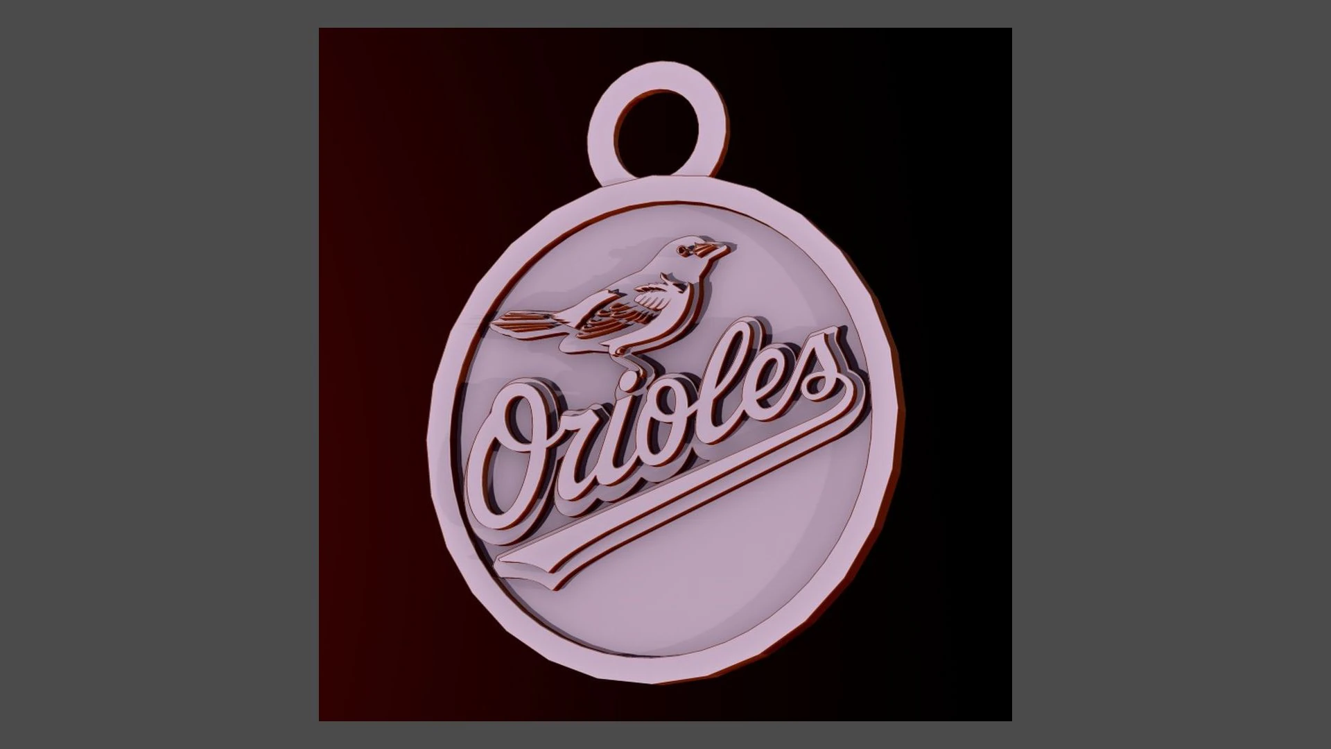 Baltimore Orioles MLB Logo Keychan Shield Printable and renderable 3D Print Model .c4d .max .obj .3ds .fbx .stl .blend 