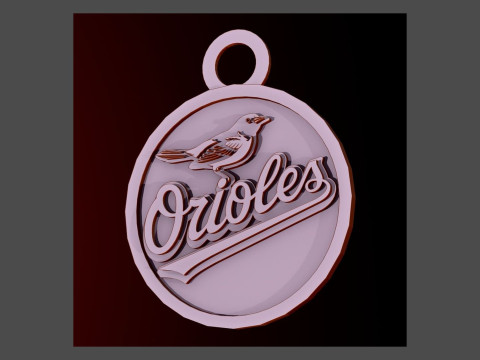 Baltimore Orioles MLB Logo Keychan Shield Printable and renderable 3Dプリントモデル