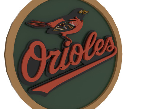 Baltimore Orioles MLB Logo Keychan Shield Printable and renderable 3D 打印模型
