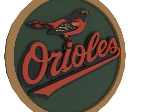 Baltimore Orioles MLB Logo Keychan Shield Printable and renderable 3D Print Model
