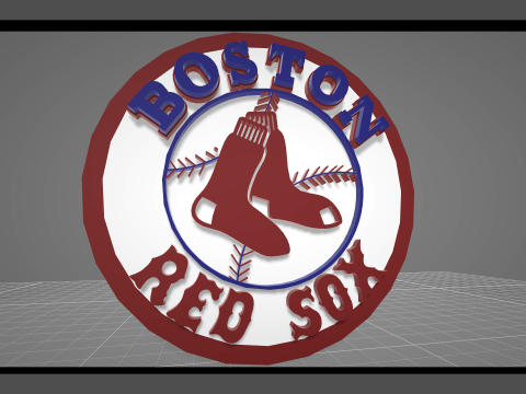Boston Red Sox MLB Logo Keychan Shield Printable and renderable 3D Print Model