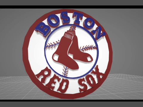 Boston Red Sox MLB Logo Keychan Shield Printable and renderable 3D Print Model