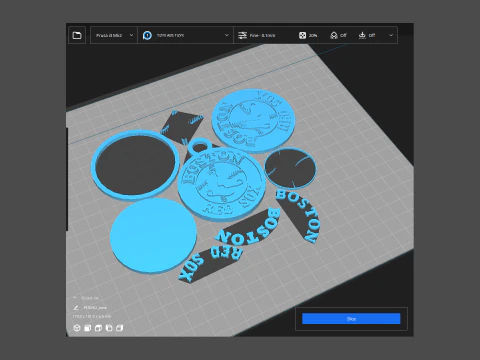 Boston Red Sox MLB Logo Keychan Shield Printable and renderable 3D Print Model