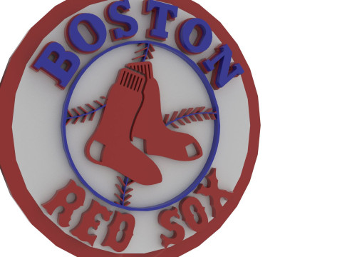 Boston Red Sox MLB Logo Keychan Shield Printable and renderable 3D Print Model