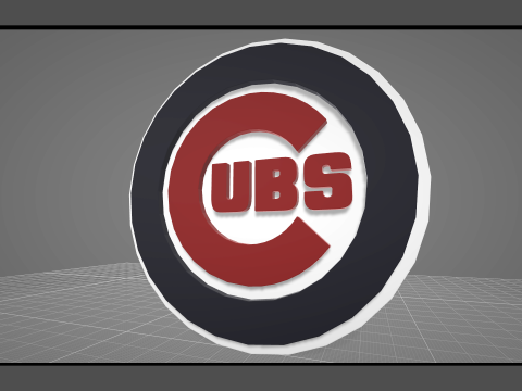 Chicago Cubs MLB Logo Keychan Shield Printable and renderable 3D-printmodel