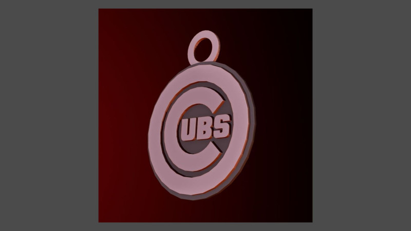 Chicago Cubs MLB Logo Keychan Shield Printable and renderable 3D-printmodel .c4d .max .obj .3ds .fbx .stl .blend