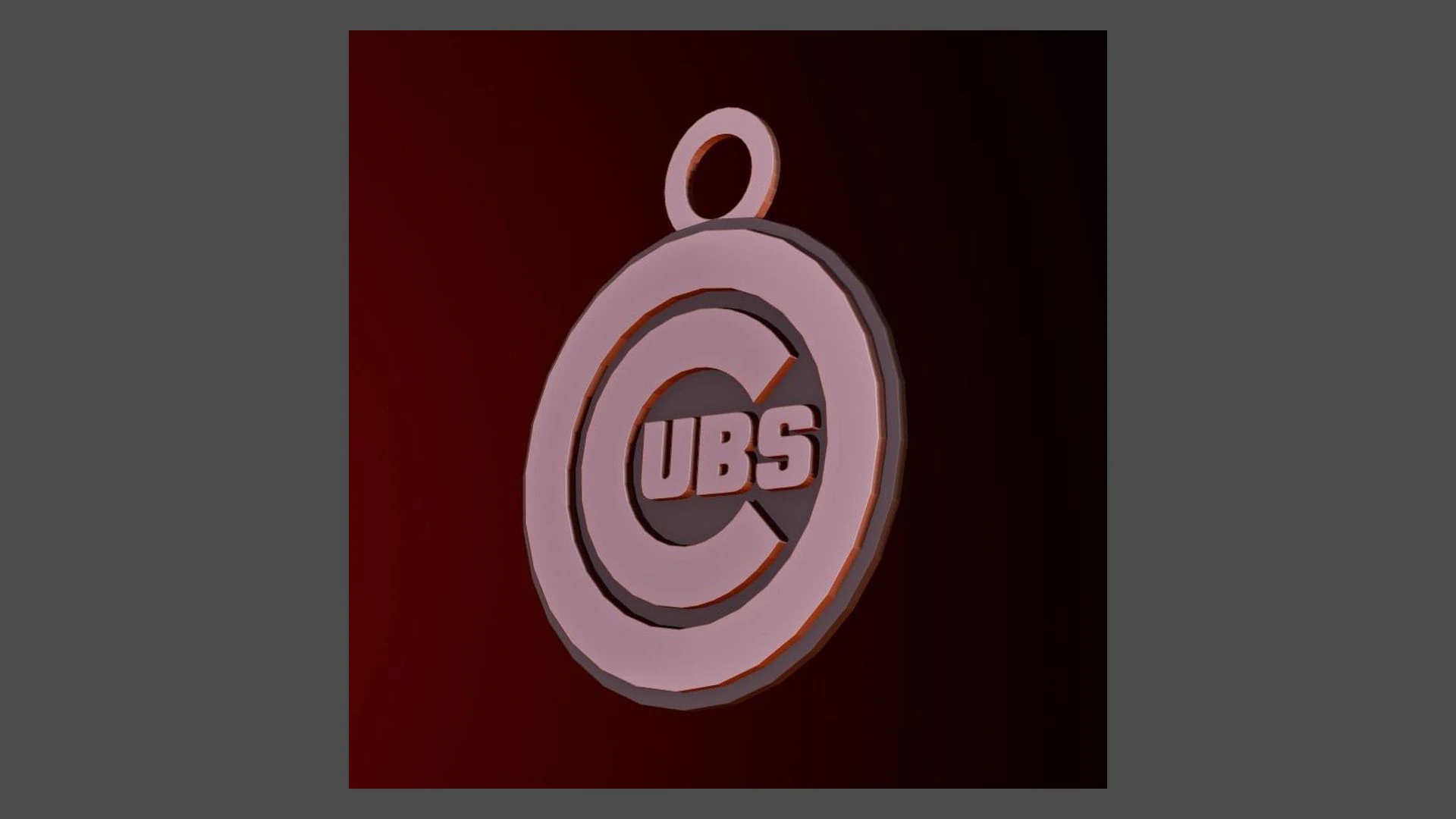 Chicago Cubs MLB Logo Keychan Shield Printable and renderable 3D Print Model .c4d .max .obj .3ds .fbx .stl .blend 