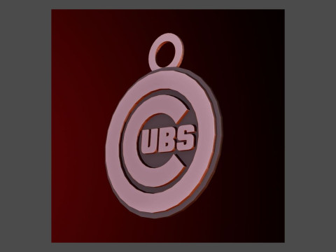 Chicago Cubs MLB Logo Keychan Shield Printable and renderable 3D Print Model