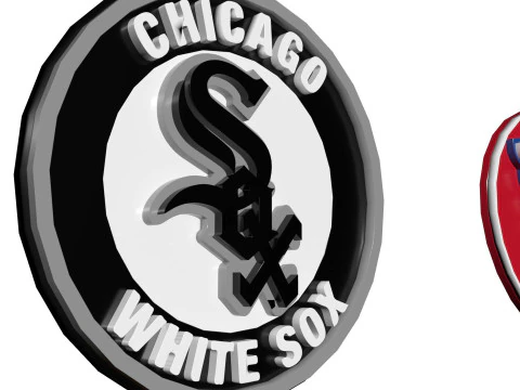 Chicago White Sox MLB Logo Keychan Shield Printable and renderable 3D Print Model
