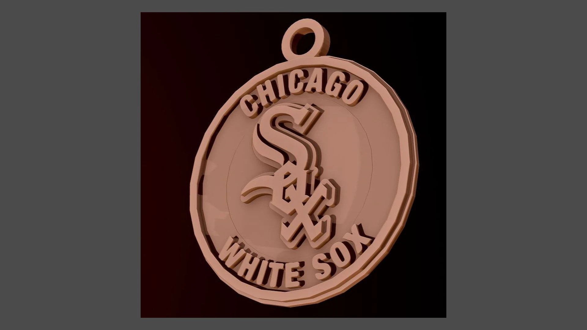 Chicago White Sox MLB Logo Keychan Shield Printable and renderable 3D Print Model .c4d .max .obj .3ds .fbx .stl .blend 