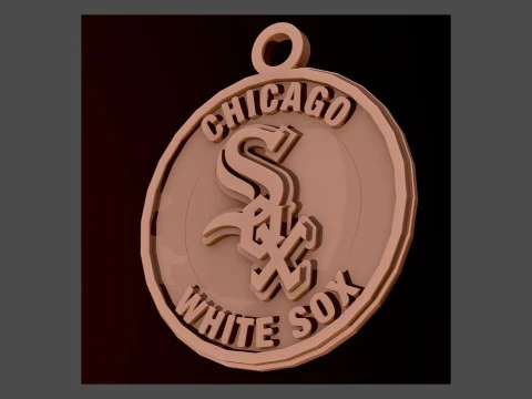 Chicago White Sox MLB Logo Keychan Shield imprimível e renderizável Modelo de Impressão 3D