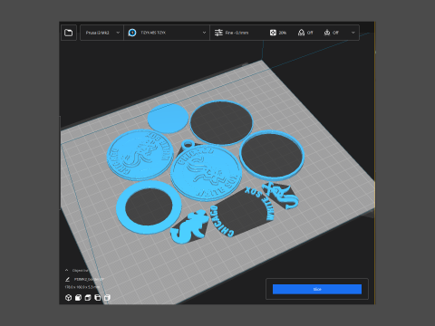 Chicago White Sox MLB Logo Keychan Shield Printable and renderable Modèles 3D en vedette