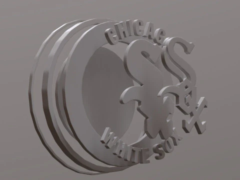 Chicago White Sox MLB Logo Keychan Shield Printable and renderable 3D Print Model