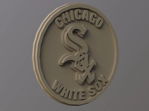 Chicago White Sox MLB Logo Keychan Shield Printable and renderable 3D Print Model
