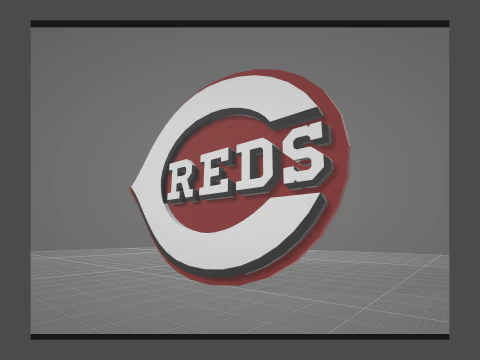 Cincinnati Reds MLB Logo Keychan Shield Printable and renderable 3D Print Model