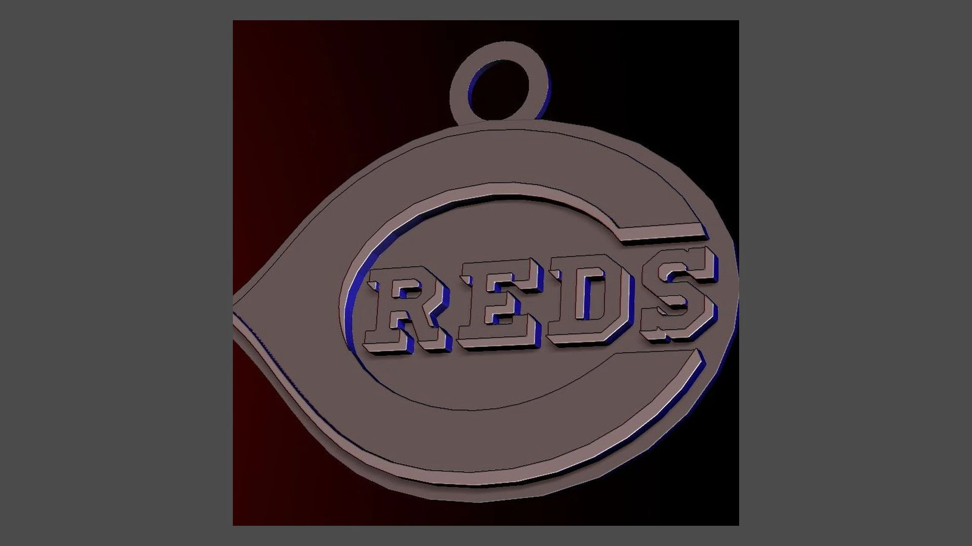 Cincinnati Reds MLB Logo Keychan Shield Printable and renderable 3D Print Model .c4d .max .obj .3ds .fbx .stl .blend 