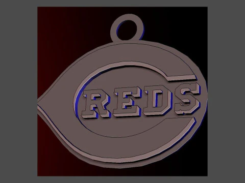 Cincinnati Reds MLB Logo Keychan Shield Imprimable et rendu Modèles 3D en vedette