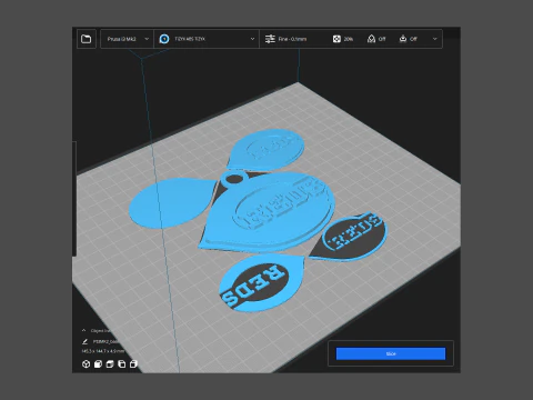 Cincinnati Reds MLB Logo Keychan Shield Printable and renderable 3D Print Model