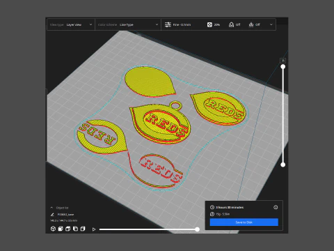 Cincinnati Reds MLB Logo Keychan Shield Printable and renderable 3D Print Model