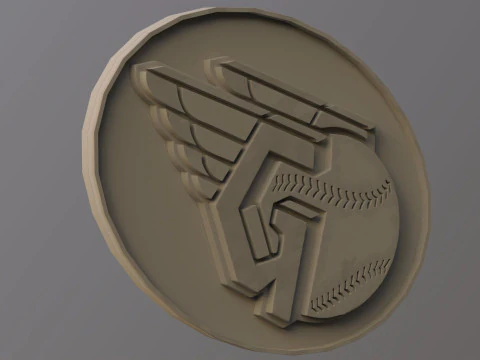 Cleveland Guardians MLB Logo Keychan Shield Printable and renderable 3D Print Model